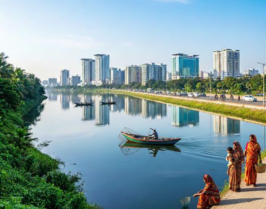 Urban sewage treatment plant improving river water quality in Bangladesh by Daiki Axis Bangladesh