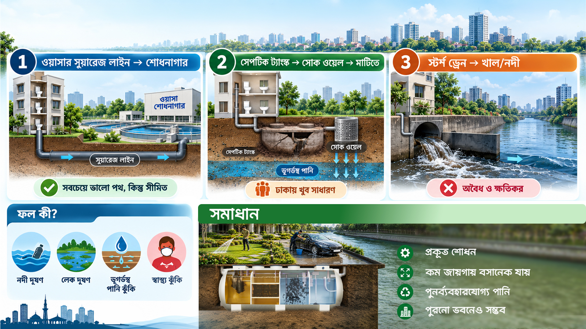 ঢাকায় ভবনের পয়ঃবর্জ্য