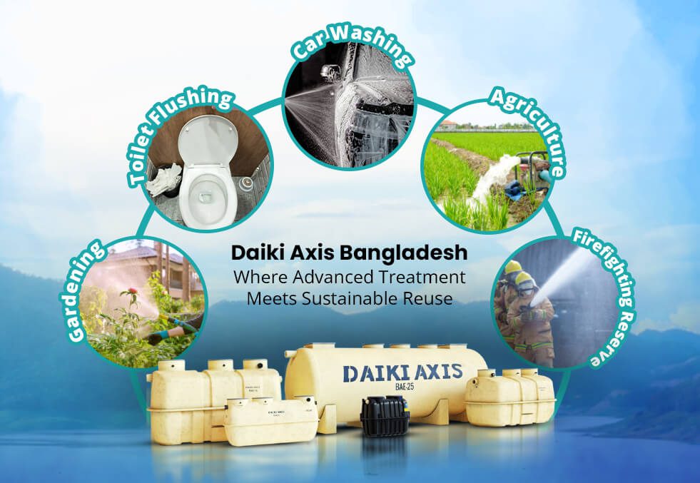 Reuse of treated water from the sewage treatment plant for gardening and agriculture by Daiki Axis Bangladesh